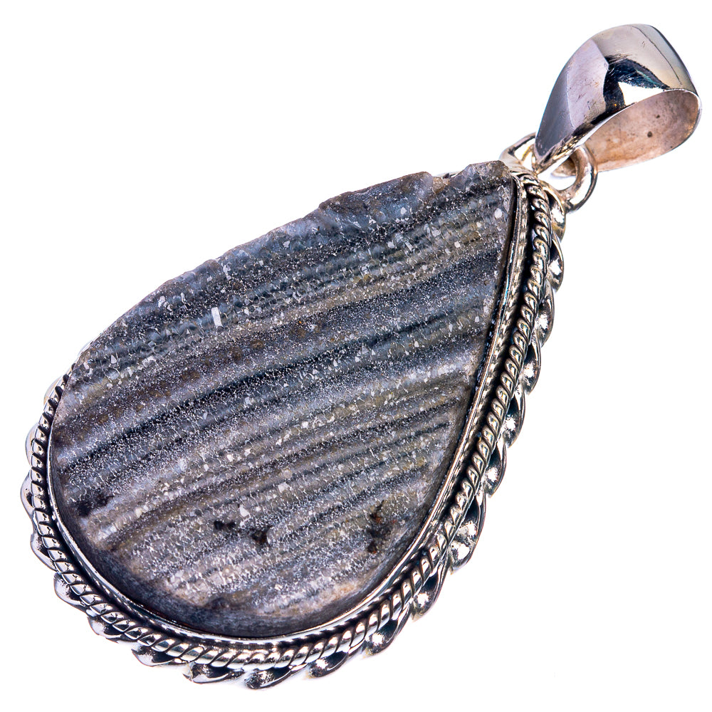 Desert Druzy 925 Sterling Silver Pendant 1 7/8"