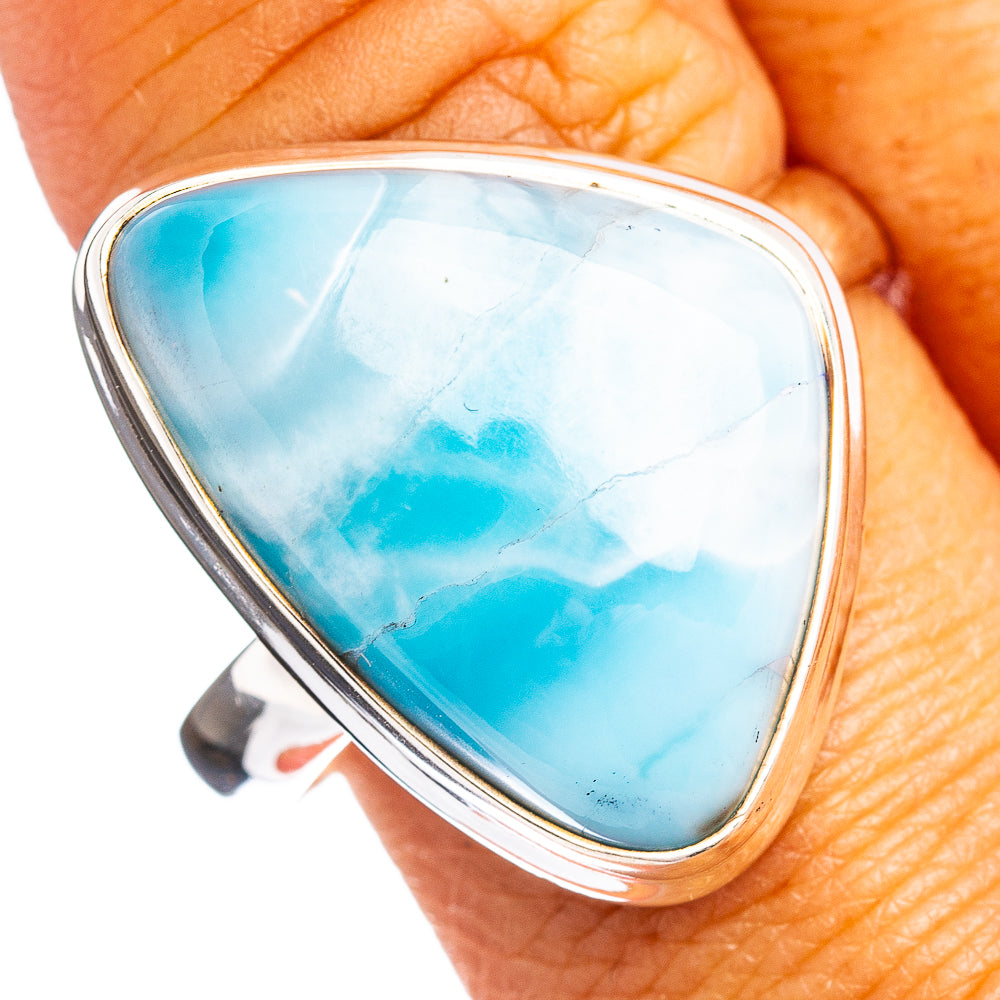 Premium Larimar Ring Size 11 (.925 Sterling Silver)