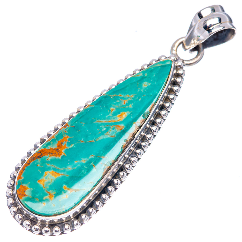 Royston Turquoise Pendant 1 7/8" (.925 Sterling Silver)