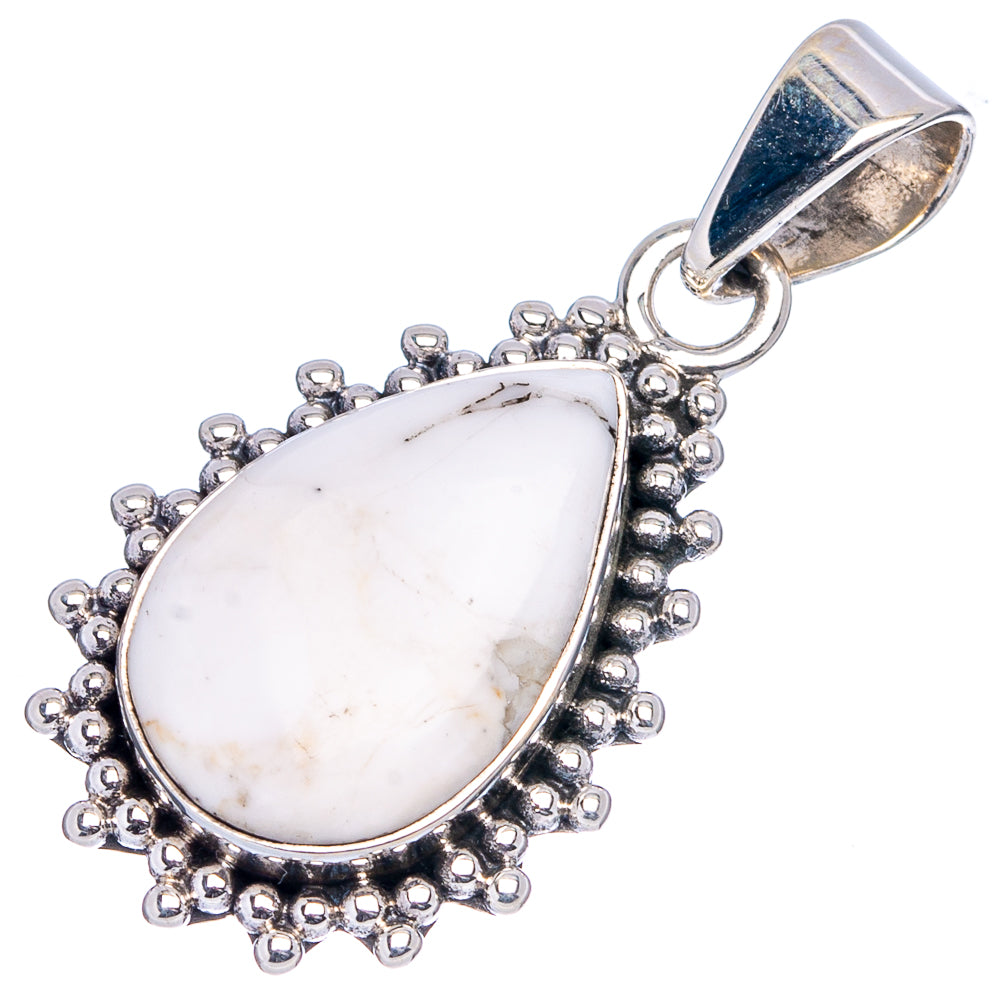 Howlite Pendant 1 3/8" (.925 Sterling Silver)