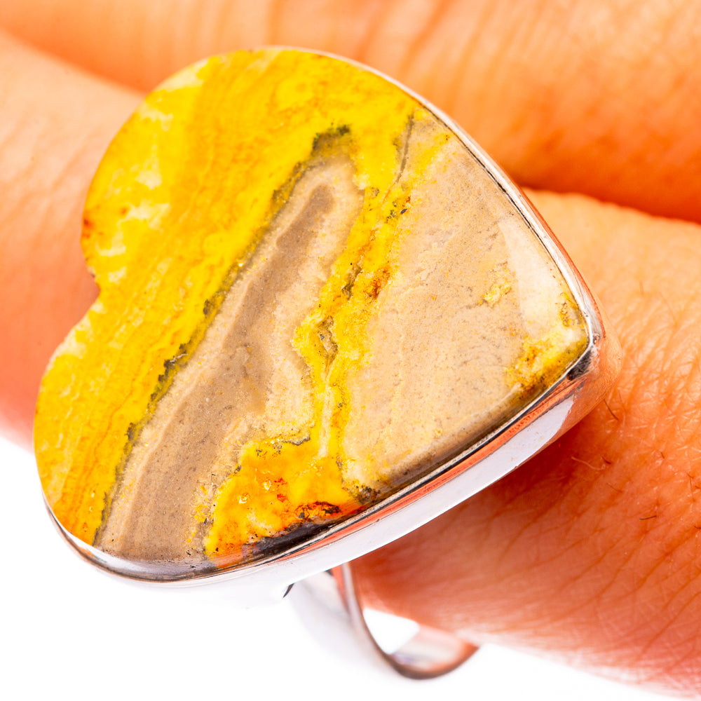 Large Bumble Bee Jasper Ring Size 10 (925 Sterling Silver) R141022