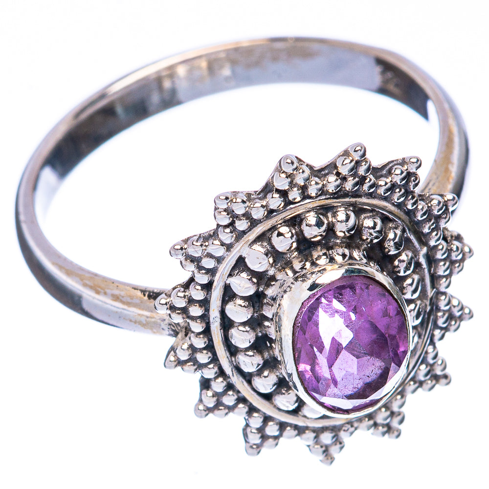 Value Faceted Amethyst Ring Size 7.75 (925 Sterling Silver) R3077