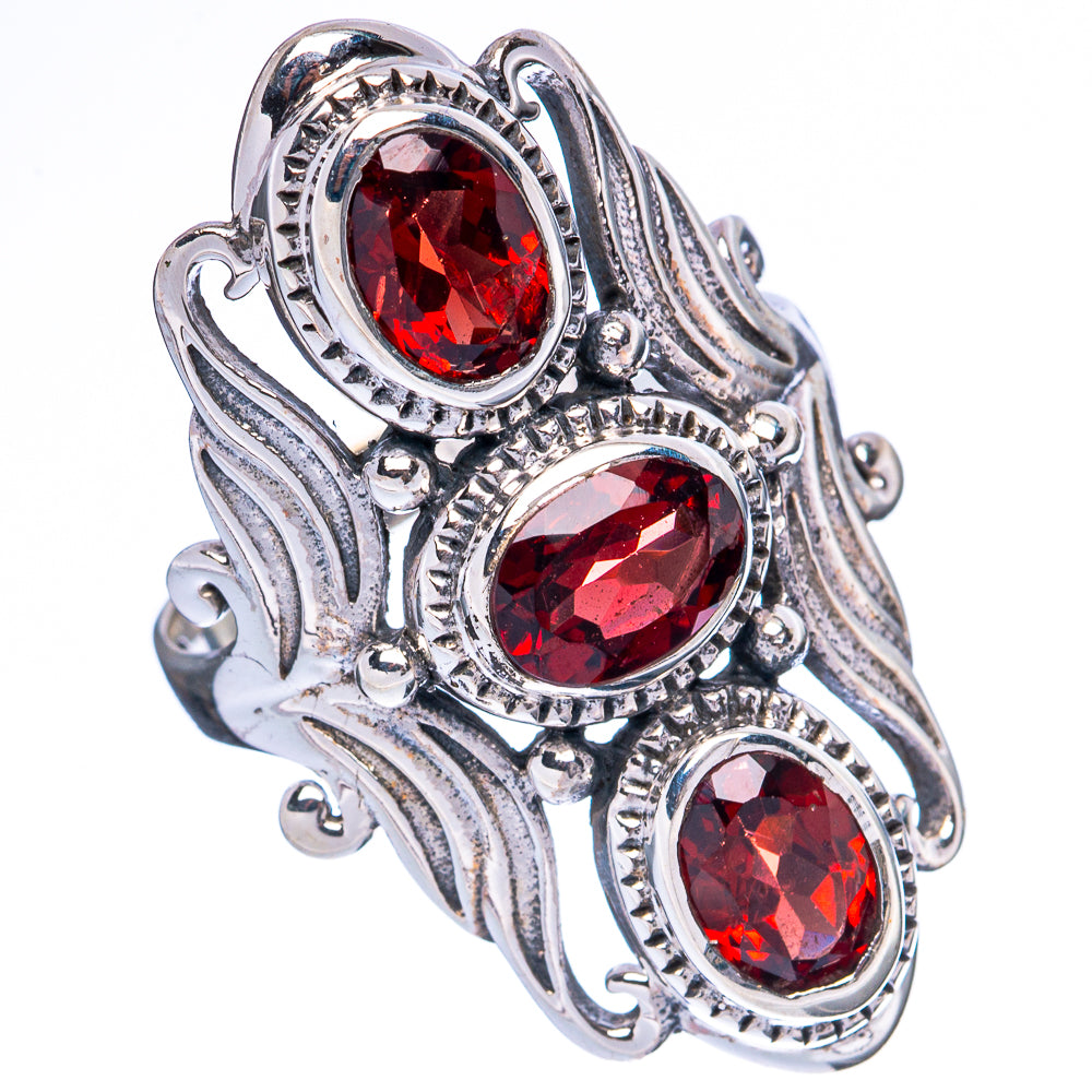 Garnet Ring Size 7.25 (925 Sterling Silver) R3362