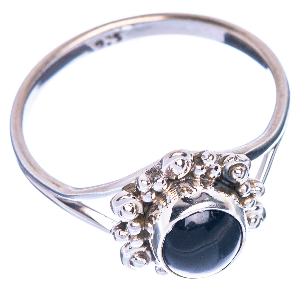 Black Onyx Dainty Ring Size 6.75 (925 Sterling Silver) R1029