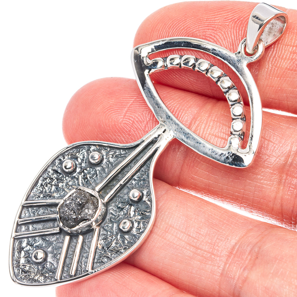 Signature Raw Diamond Pendant 2 3/8" (925 Sterling Silver) P42294