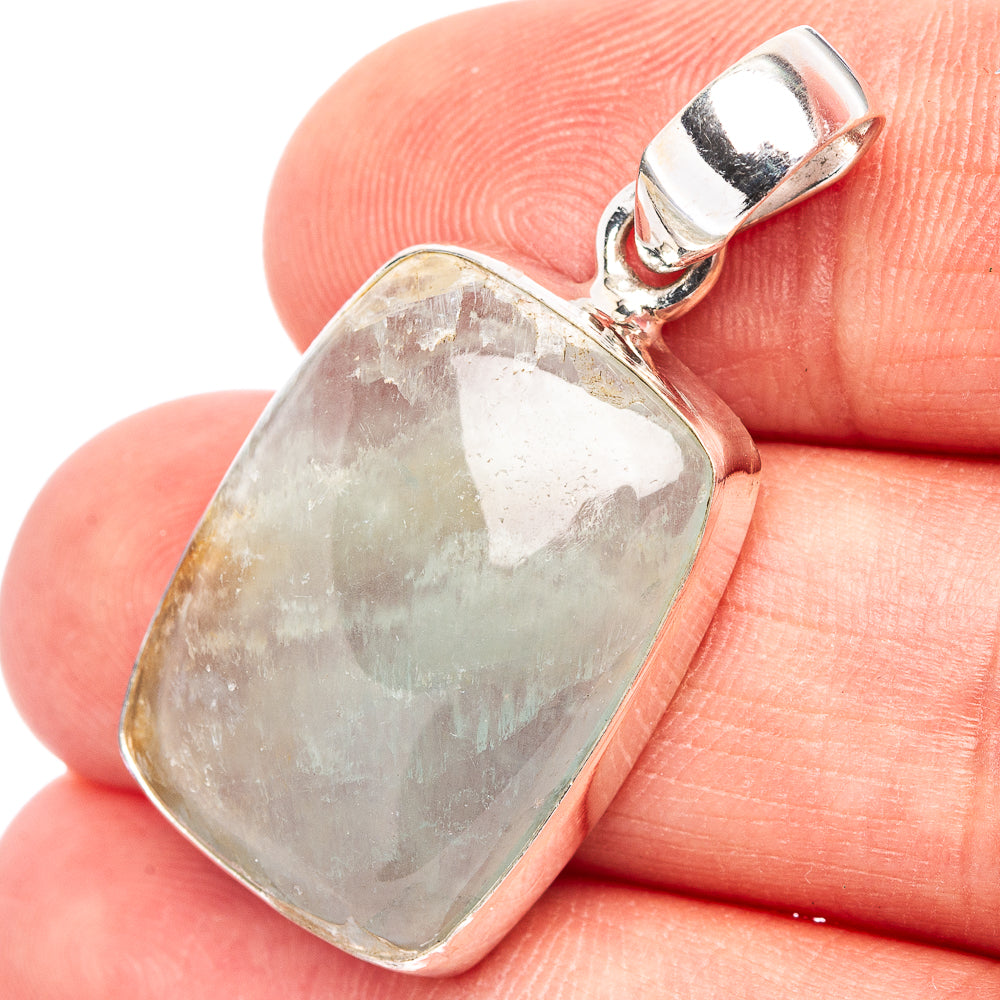 Aquamarine Pendant 1 3/8" (.925 Sterling Silver)