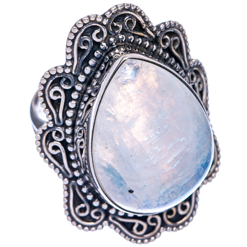 Large Rainbow Moonstone Ring Size 8 (925 Sterling Silver) R145304