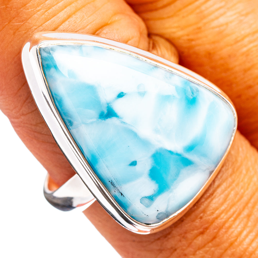 Premium Larimar Ring Size 9.75 (.925 Sterling Silver)