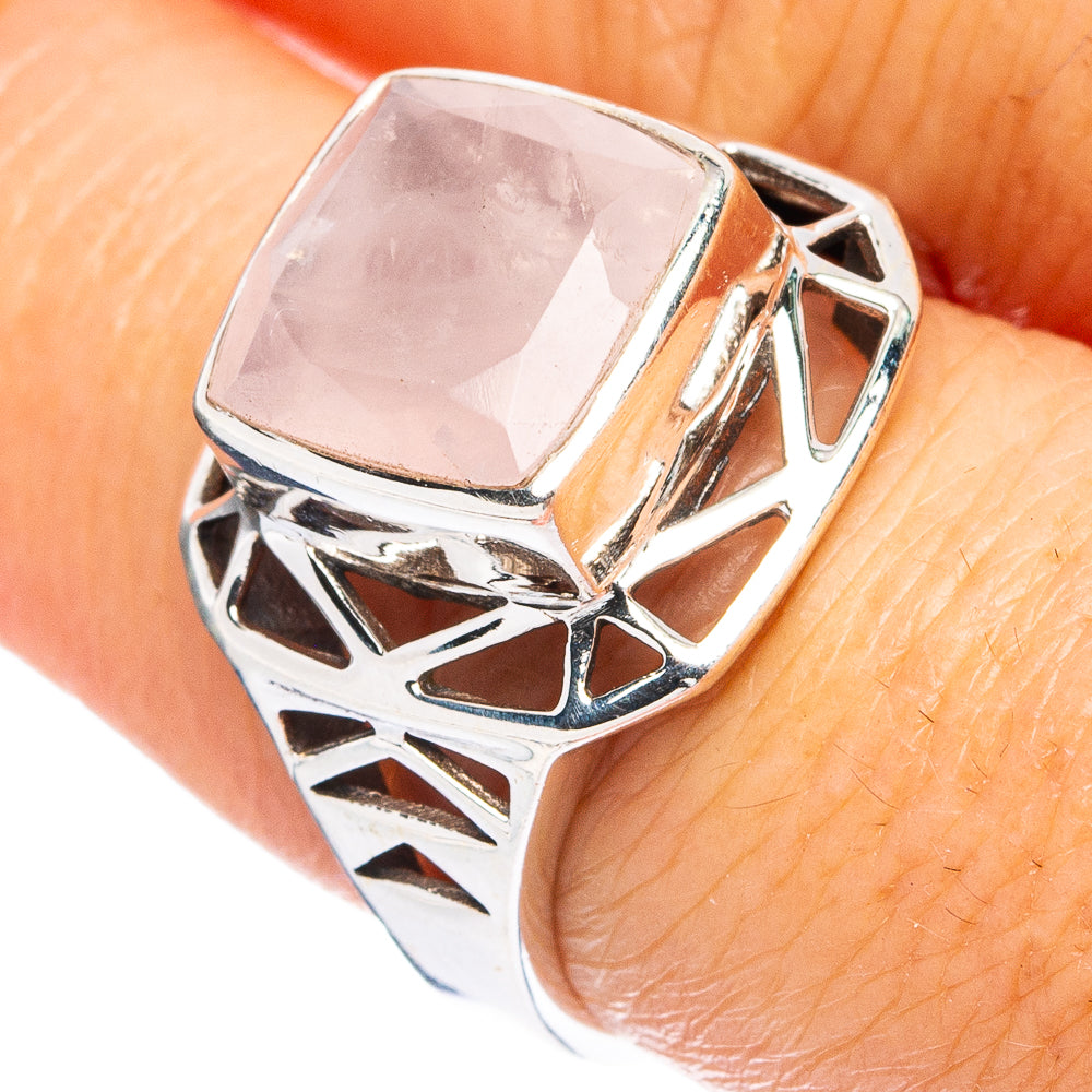 Rose Quartz Ring Size 7.75 (925 Sterling Silver) R4831