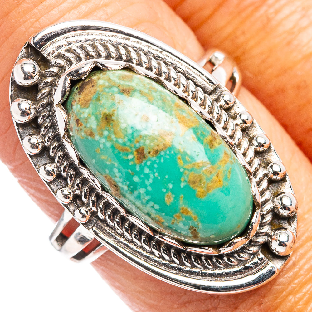 Native Style Royston Turquoise Ring Size 8.75 (.925 Sterling Silver)
