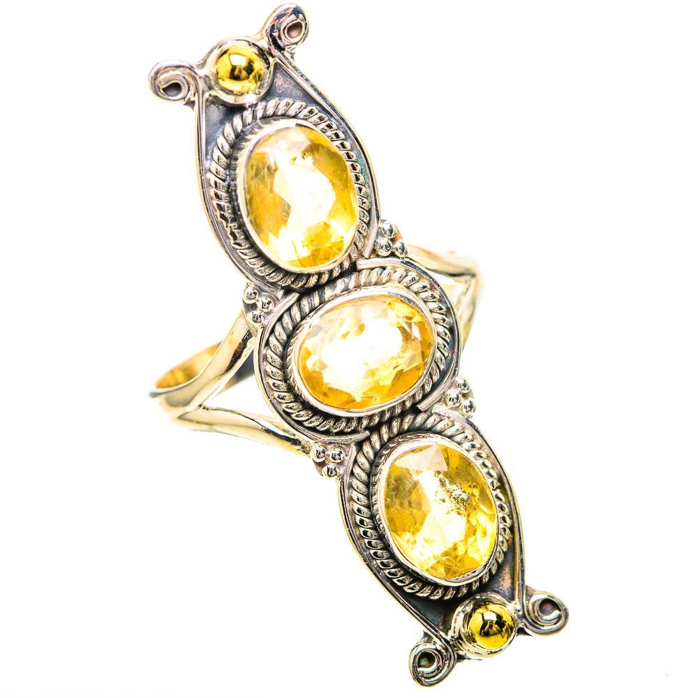 Large Faceted Citrine Ring Size 9.75 (925 Sterling Silver) RING139844