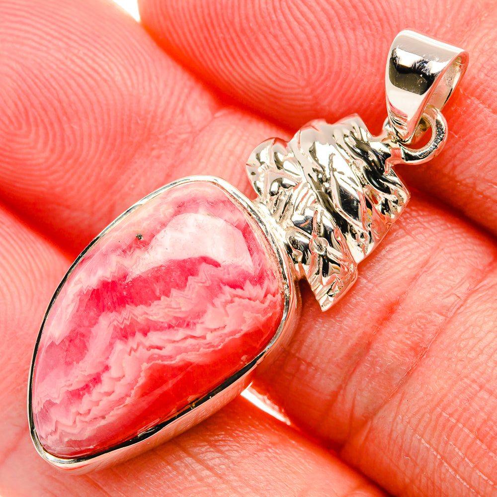 Premium Rhodochrosite 925 Sterling Silver Pendant 1 5/8" (925 Sterling Silver) PD37753