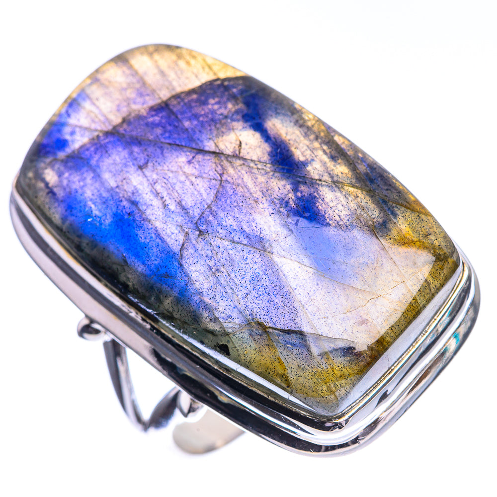 Large Labradorite 925 Sterling Silver Ring Size 10.25