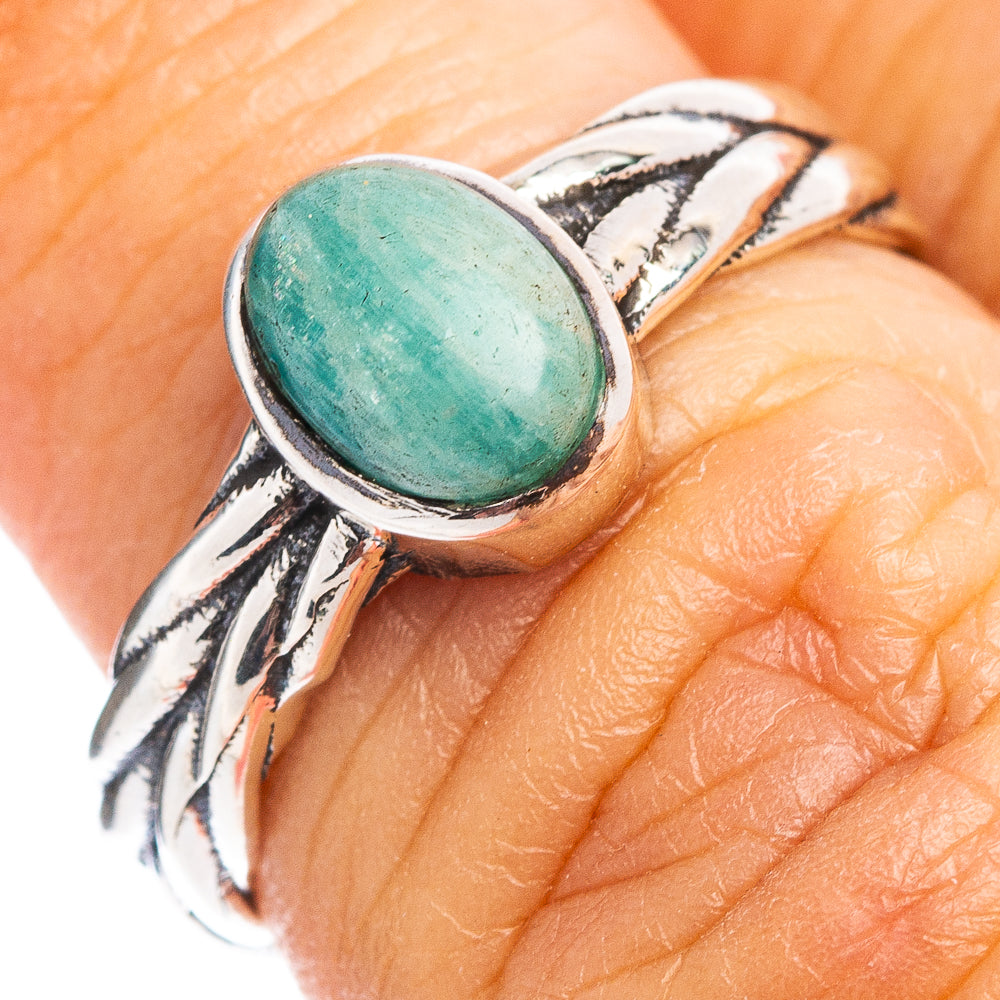 Amazonite Dainty Ring Size 5.5 (.925 Sterling Silver)