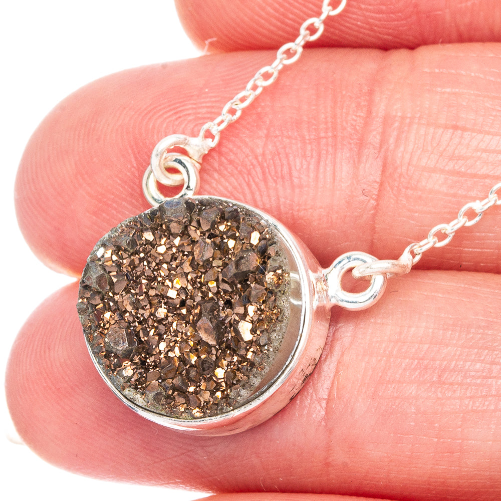 Metallic Druzy Necklace 18 1/2" (925 Sterling Silver) N90075