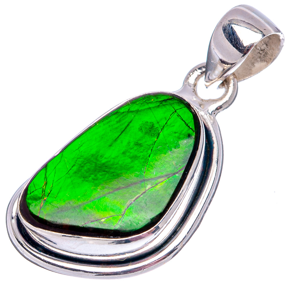 Premium Canadian Ammolite Pendant 1 1/4" (.925 Sterling Silver)