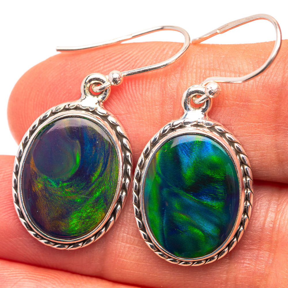 Aura Opal Earrings 1 3/8" (925 Sterling Silver) E432297
