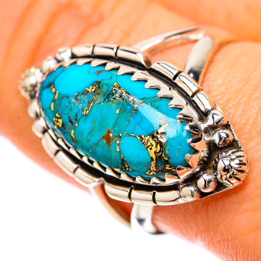 Blue Copper Composite Turquoise Ring Size 8.5 (925 Sterling Silver) RING139803