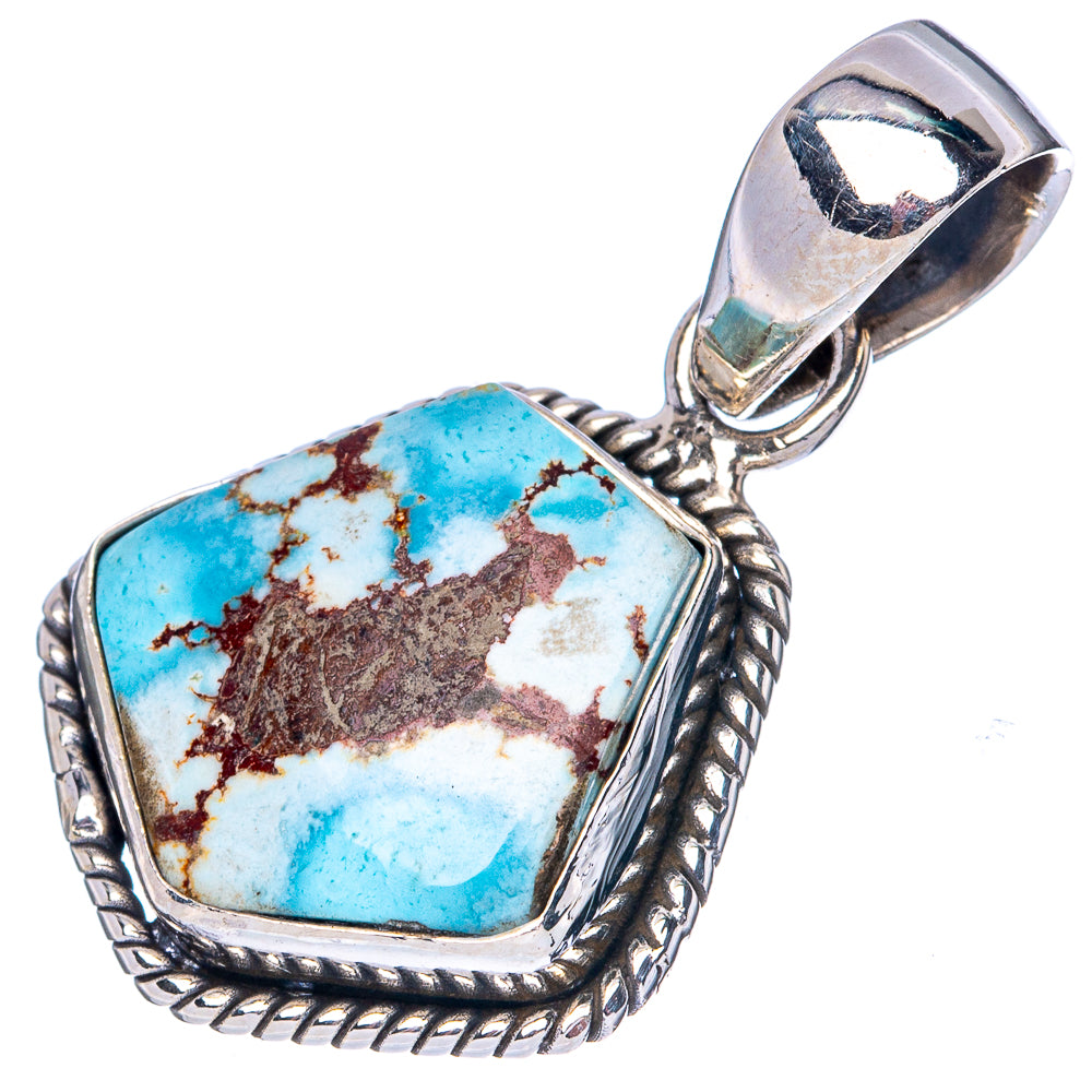 Rare Golden Hills Turquoise Pendant 1 1/4" (925 Sterling Silver) P42706