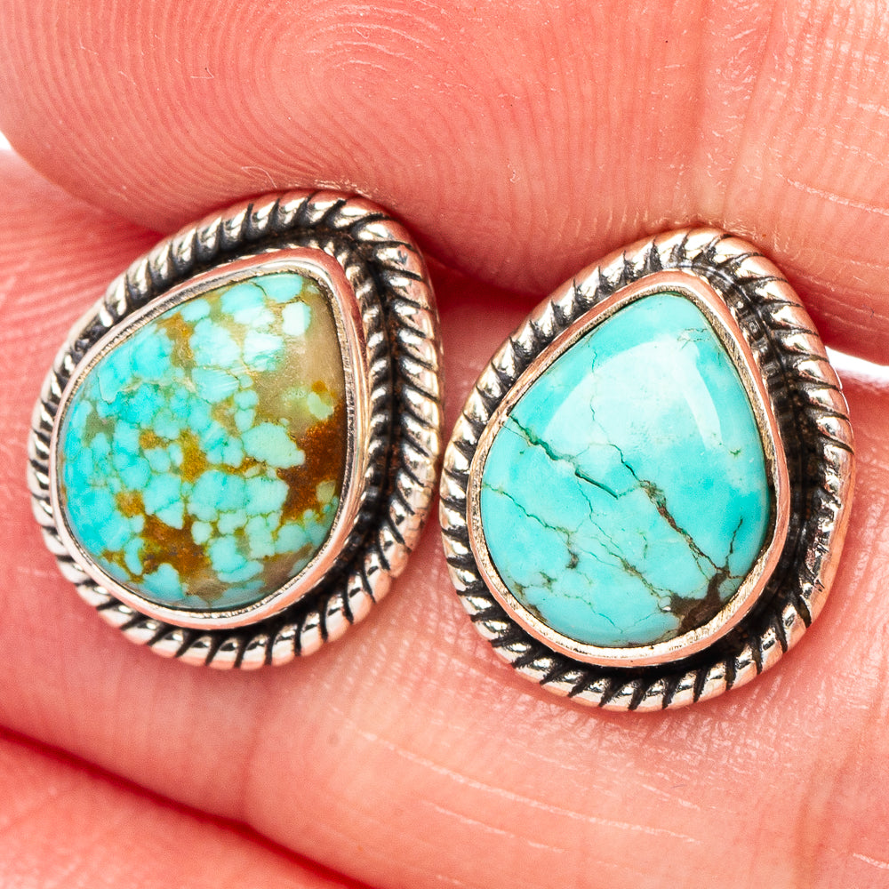 Rare Nevada Turquoise Earrings 1/2" (.925 Sterling Silver)