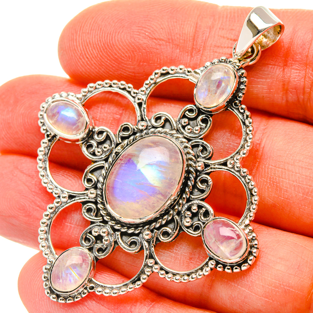 Signature Rainbow Moonstone Pendant 2 1/8" (925 Sterling Silver) PD37830