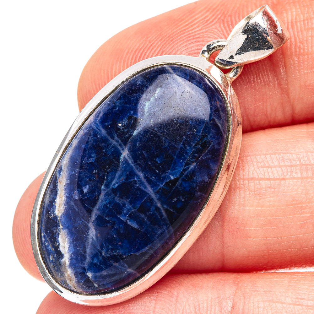 Sodalite Pendant 1 1/2" (.925 Sterling Silver)