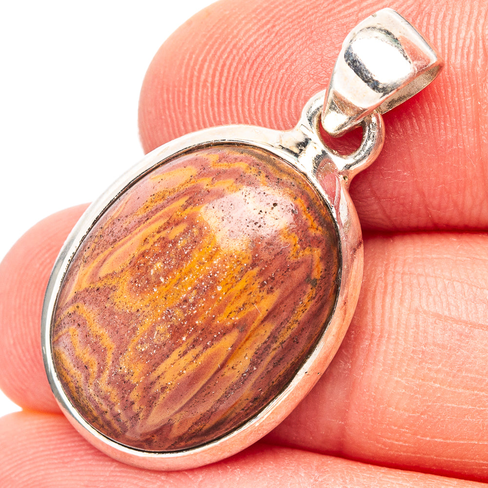 Snakeskin Jasper Pendant 1 1/4" (.925 Sterling Silver)