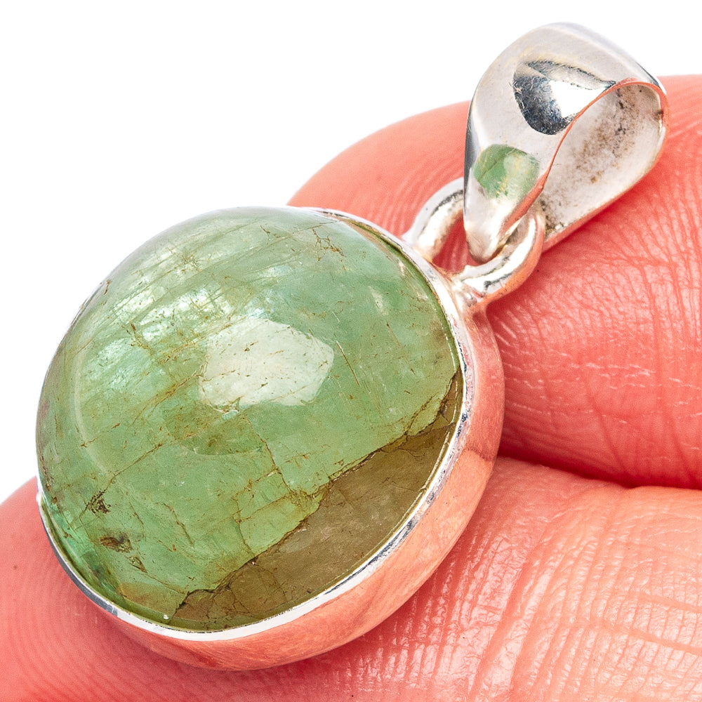 Natural Colombian Emerald Pendant 1 1/8" (925 Sterling Silver) P43368