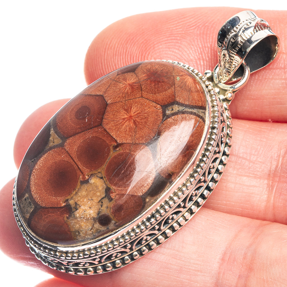 Poppy Jasper 925 Sterling Silver Pendant 1 7/8"