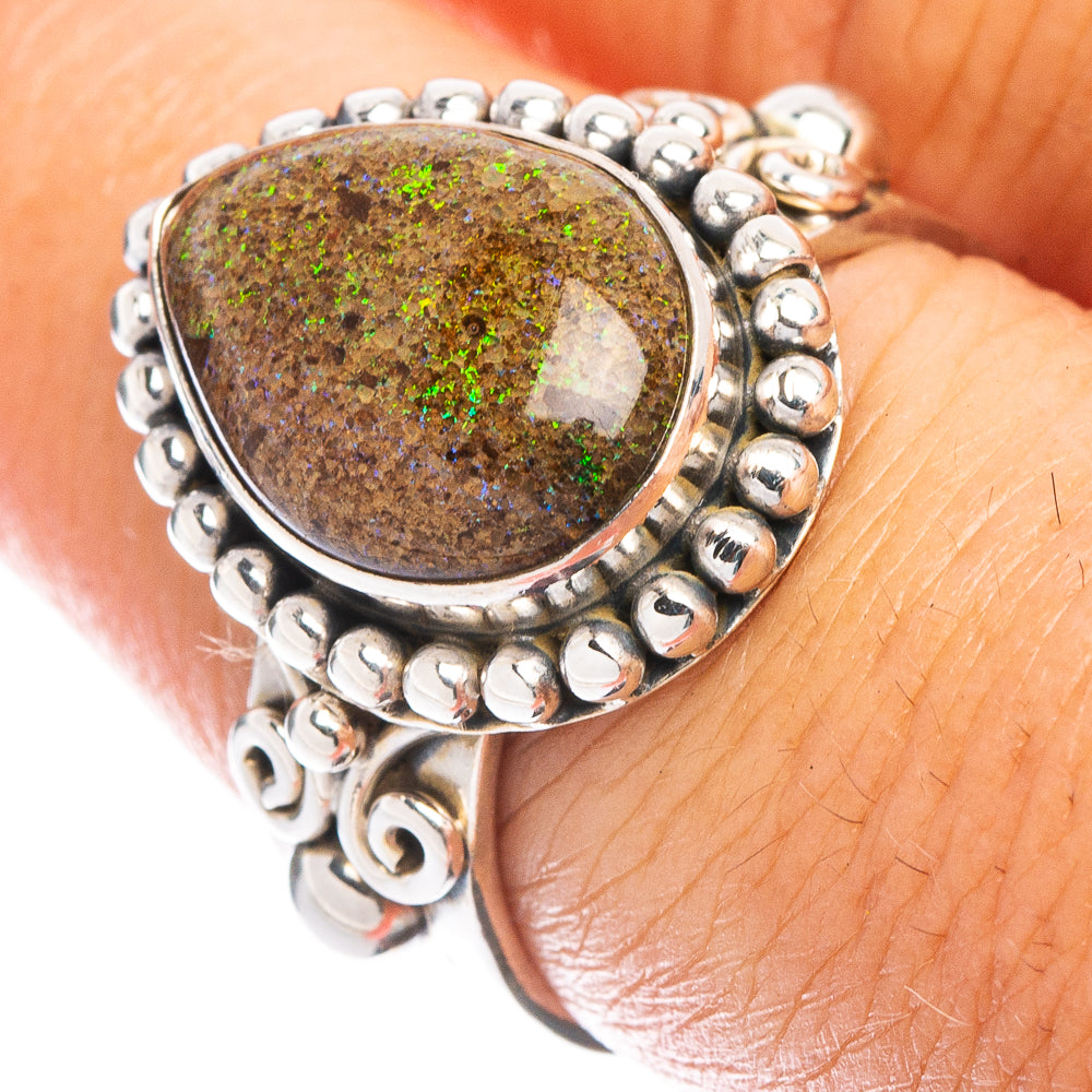 Rare Andamooka Opal Ring Size 7.5 (925 Sterling Silver) R7401