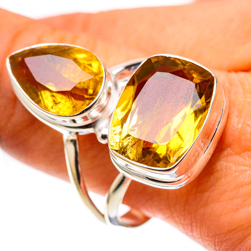 Large Faceted Citrine Ring Size 10.75 (925 Sterling Silver) RING138616