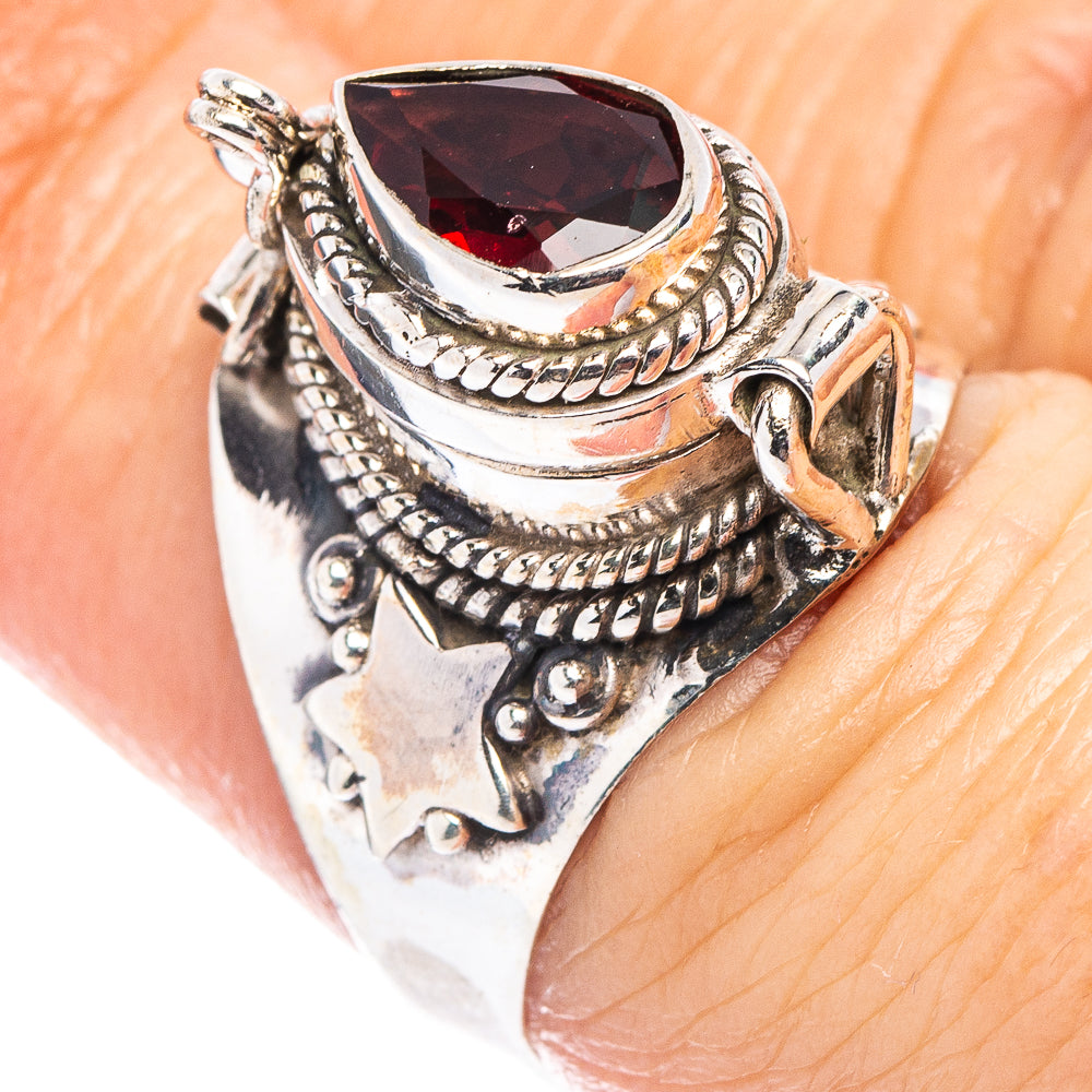 Garnet Poison Ring Size 6.75 (.925 Sterling Silver)