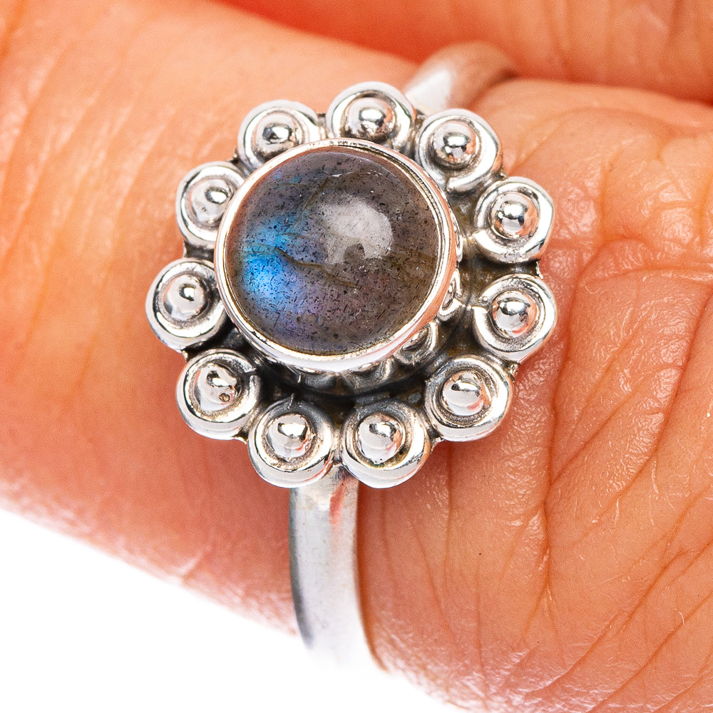Labradorite Dainty Ring Size 5.75 (925 Sterling Silver) R1069