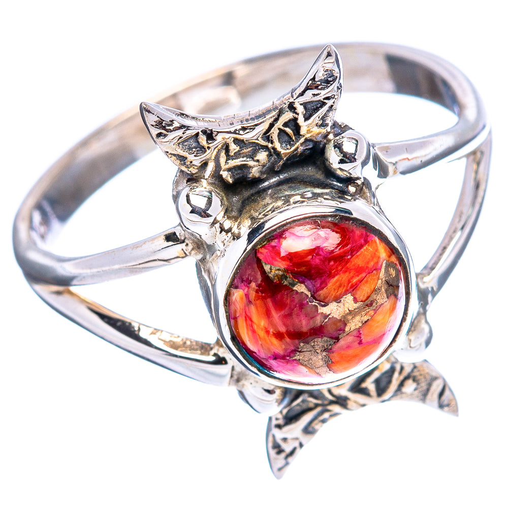 Pink Dahlia Mohave Turquoise Native Style Ring Size 8.75 (.925 Sterling Silver)