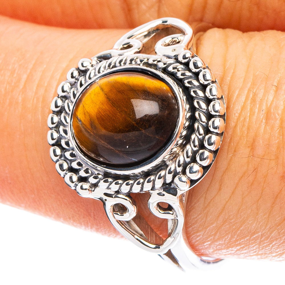 Tiger Eye 925 Sterling Silver Premium Ring Size 8.75 (925 Sterling Silver) R6533
