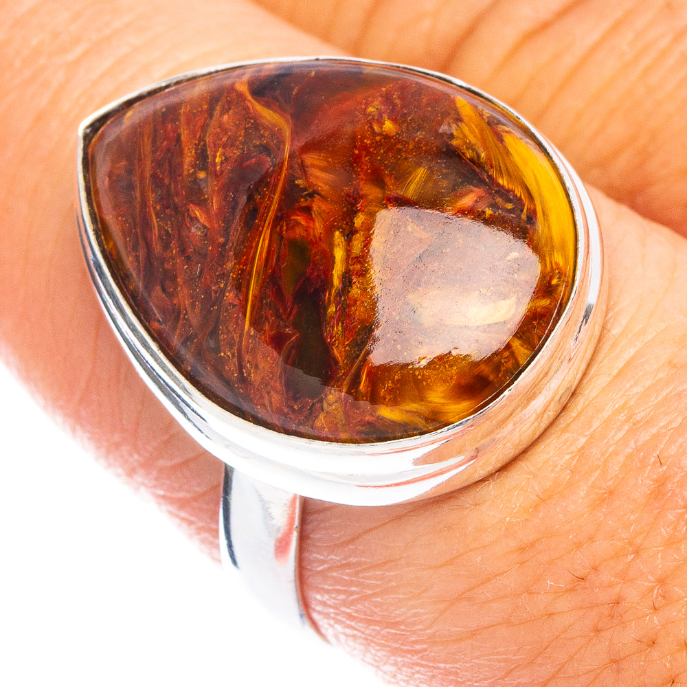 Golden Pietersite Ring Size 7.75 (925 Sterling Silver) R7837