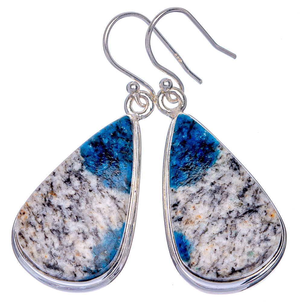 K2 Blue Azurite Earrings 1 3/4" (925 Sterling Silver) E433114