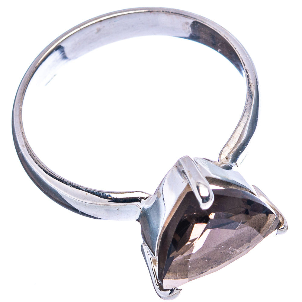 Faceted Smoky Quartz Ring Size 9 (.925 Sterling Silver)