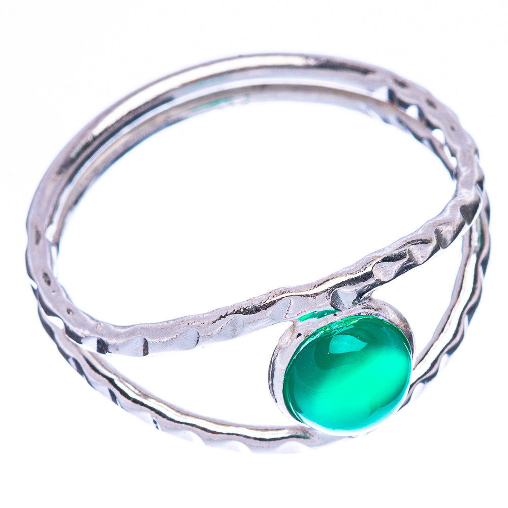 Green Onyx Dainty Ring Size 9 (925 Sterling Silver) R146782