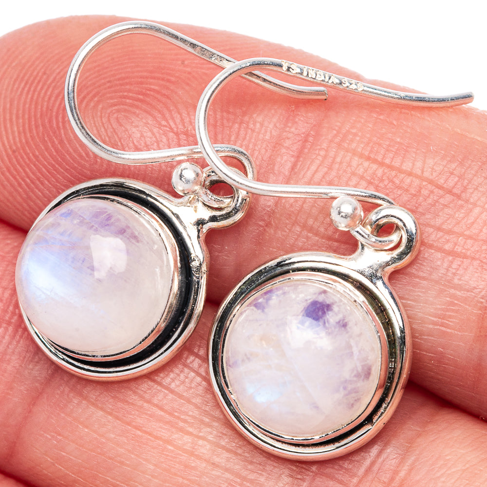 Rainbow Moonstone Earrings 1 1/8" (925 Sterling Silver) E433309