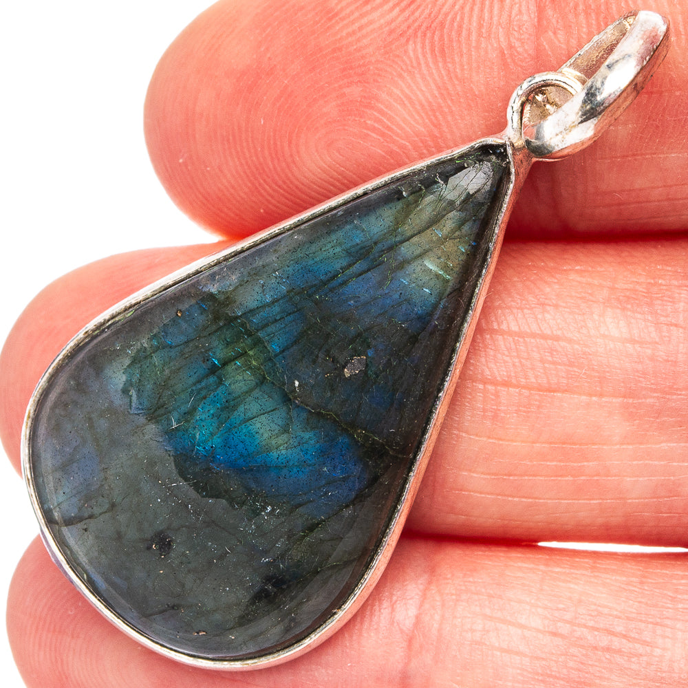 Labradorite Pendant 1 3/4" (Silver Plated)