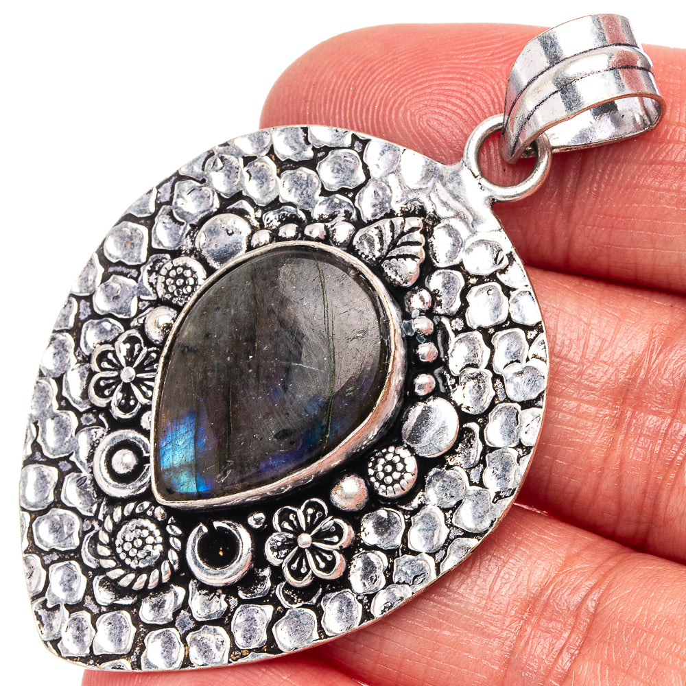 Labradorite Pendant 2 1/4" (German Silver)