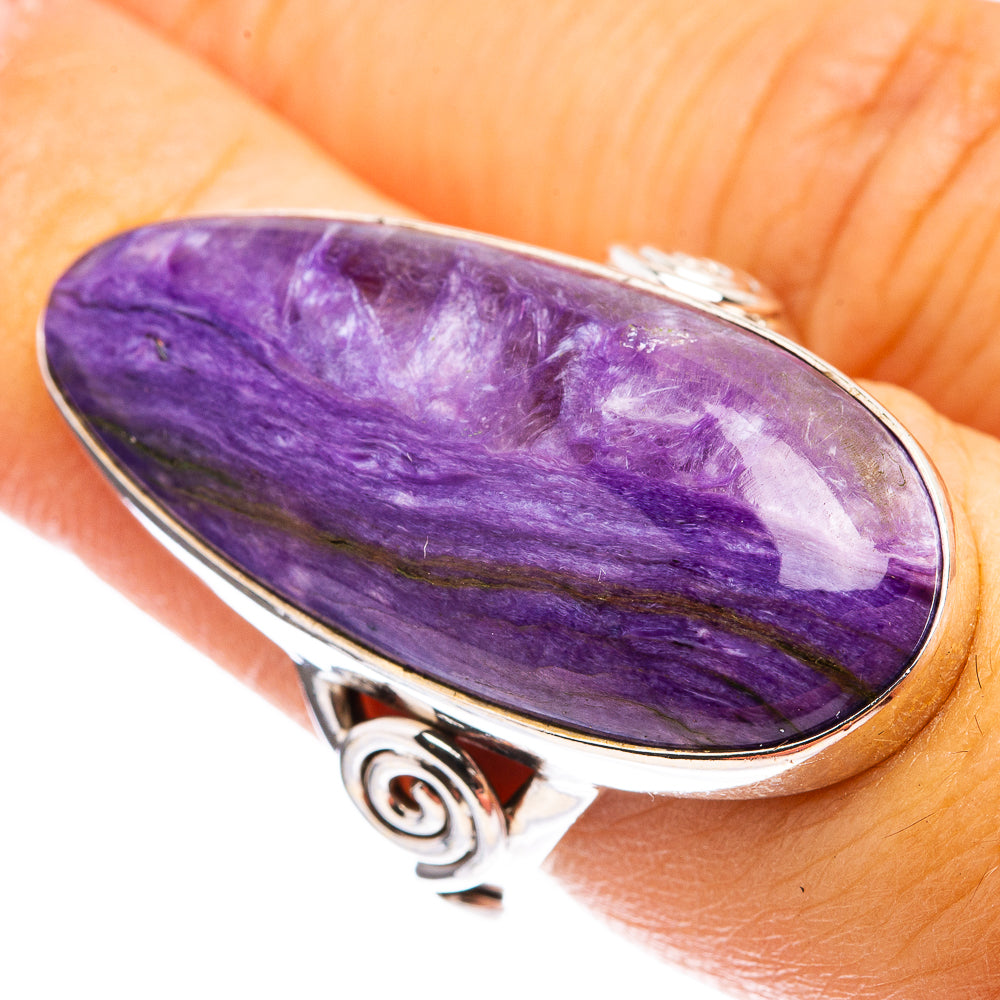Large Charoite Ring Size 6.25 (925 Sterling Silver) R142908