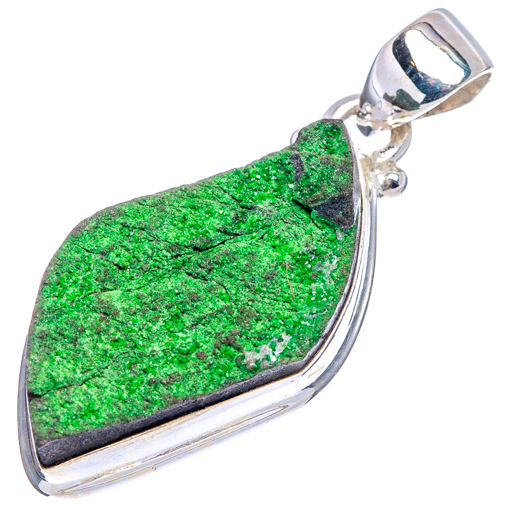 Uvarovite Garnet Pendant 1 3/8" (.925 Sterling Silver)