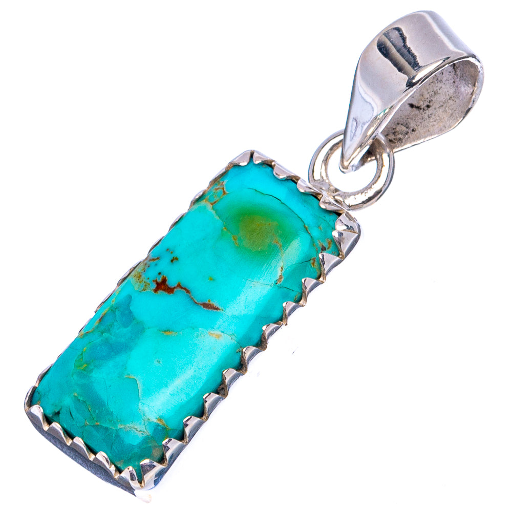Rare Kingman Turquoise Pendant 1 1/4" (.925 Sterling Silver)