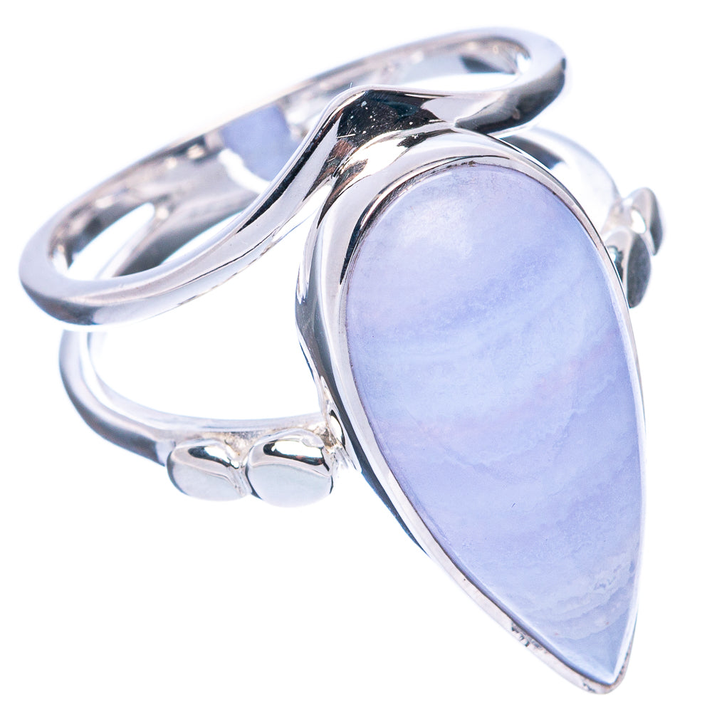 Premium Blue Lace Agate 925 Sterling Silver Ring Size 6.75 (925 Sterling Silver) R2705