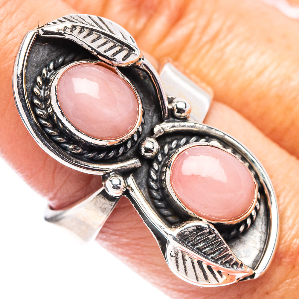 Exclusive Pink Opal Ring Size 8 Adjustable (.925 Sterling Silver)