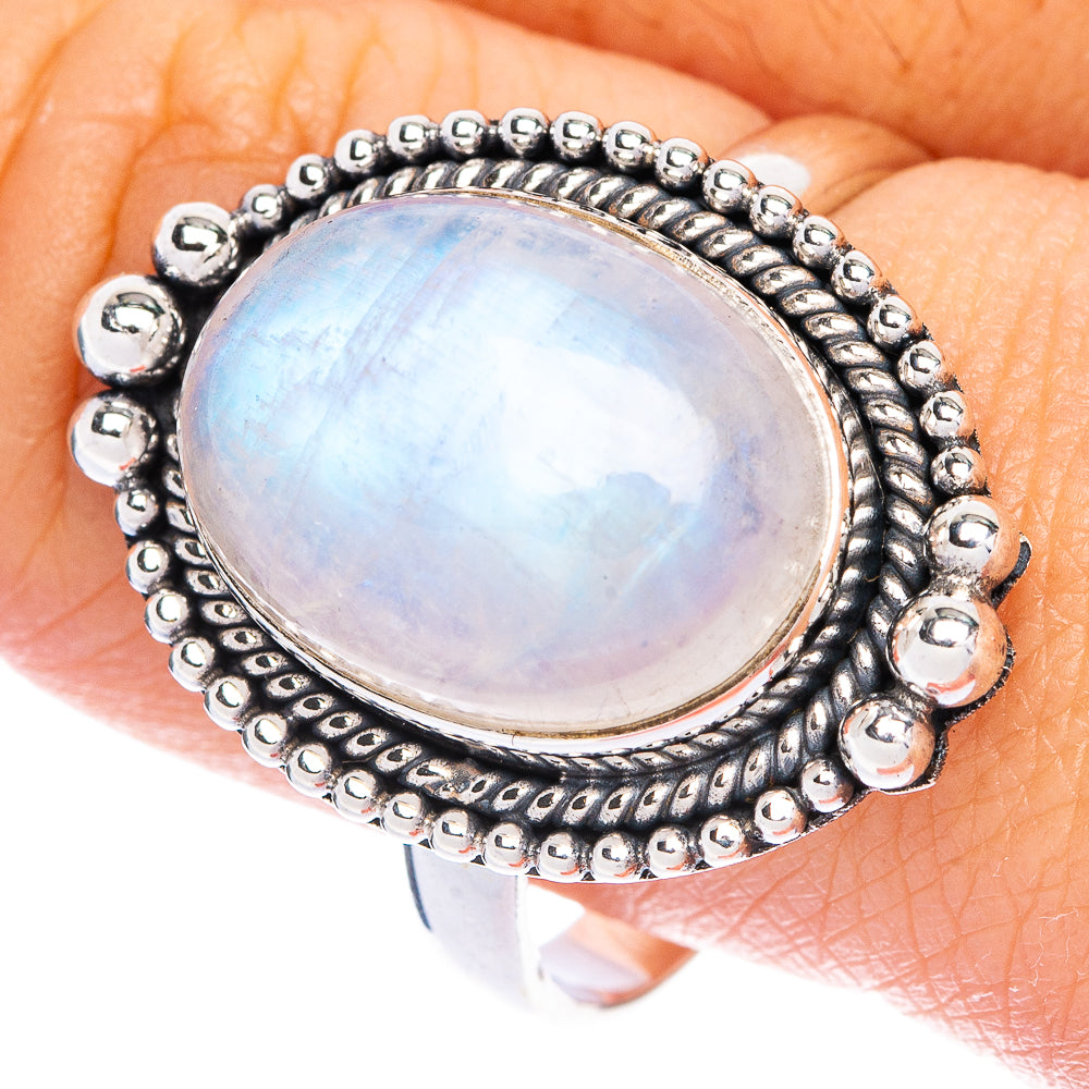 Rainbow Moonstone Ring Size 11 (925 Sterling Silver) R144402