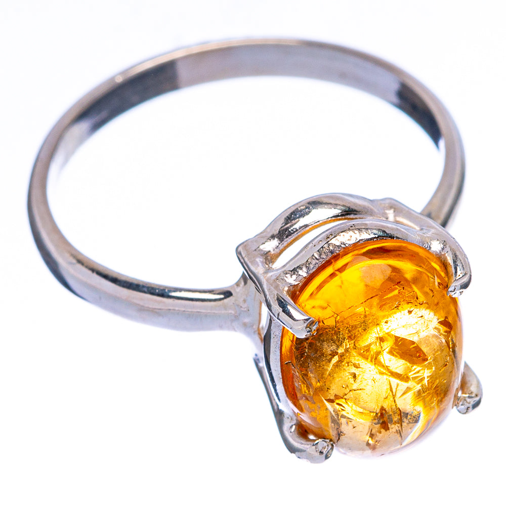 Rare Golden Imperial Topaz Ring Size 6.25 (925 Sterling Silver) R146591