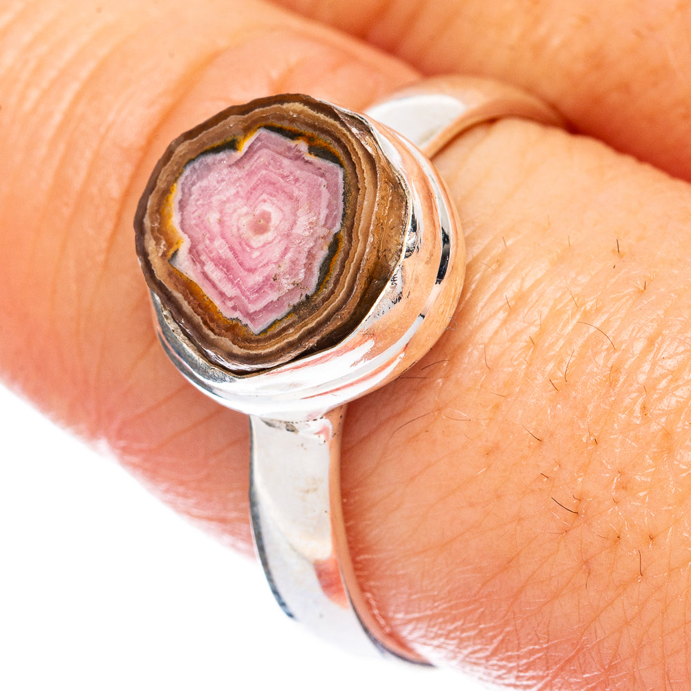 Rare Rhodochrosite Stalactite Ring Size 9.75 (925 Sterling Silver) R2794
